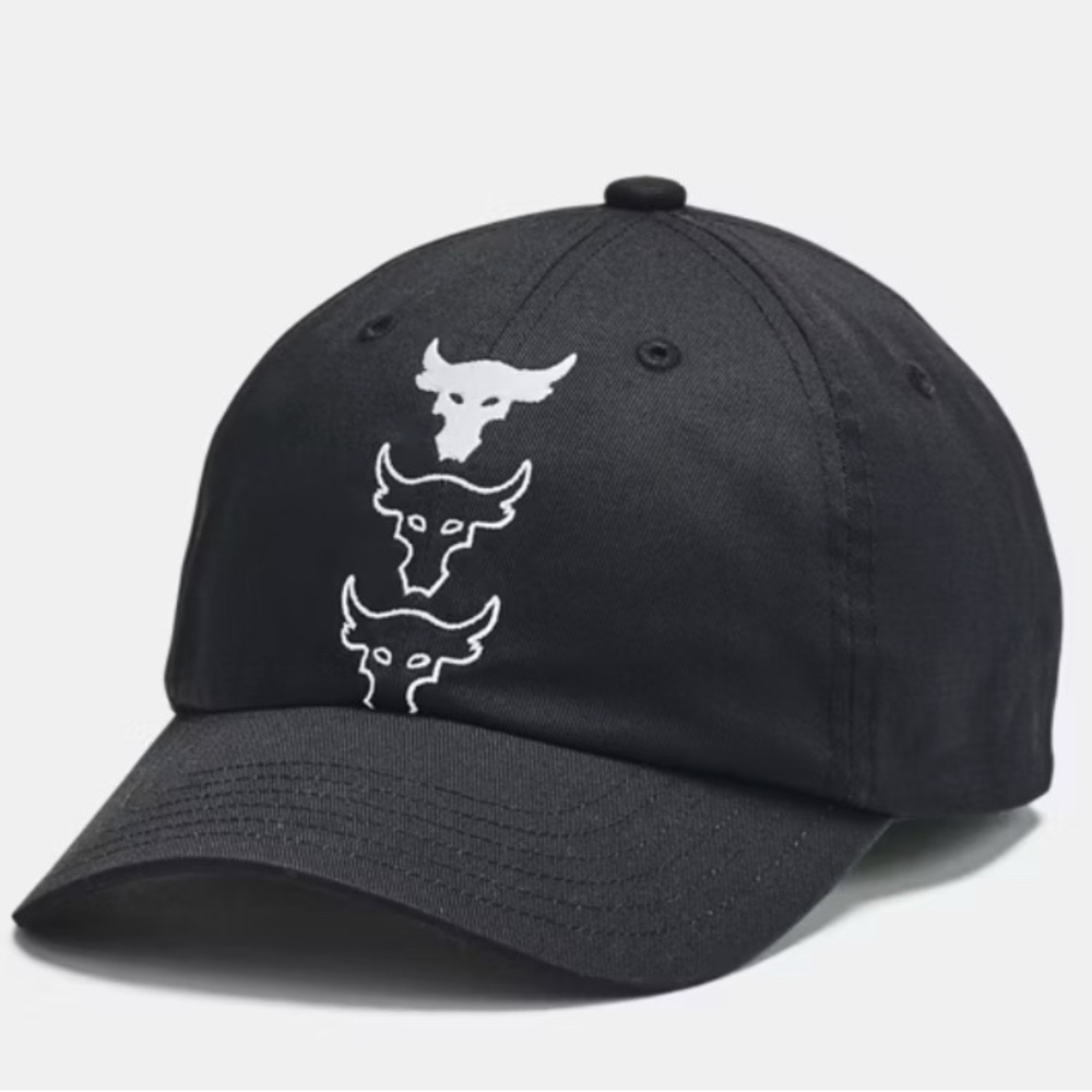 Under Armour Project Rock Hat Black Cap with White Logo NWT